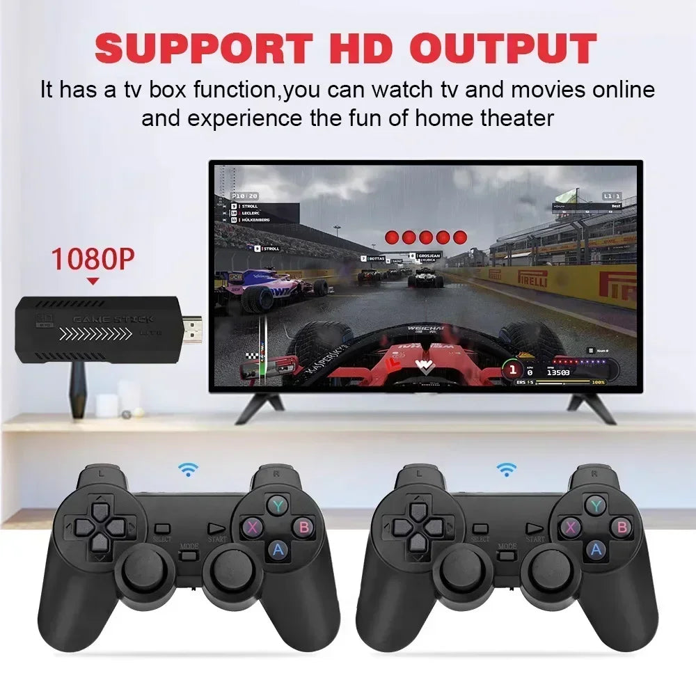 X2 Plus GD10 Pro 4K Game Stick 3D HD Retro Console Wireless Controller TV 50 Emulator For PS1/N64/DC 256G 128G 64G