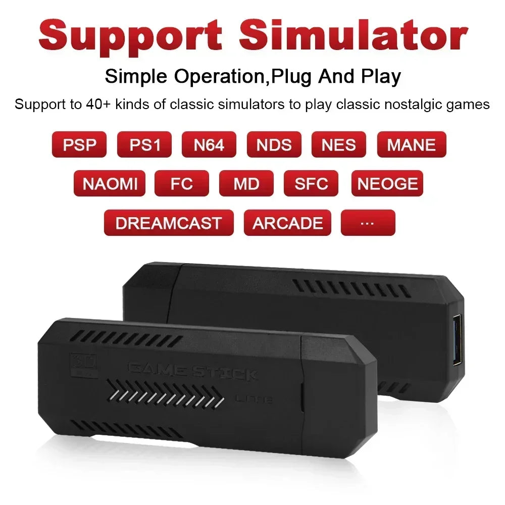X2 Plus GD10 Pro 4K Game Stick 3D HD Retro Console Wireless Controller TV 50 Emulator For PS1/N64/DC 256G 128G 64G