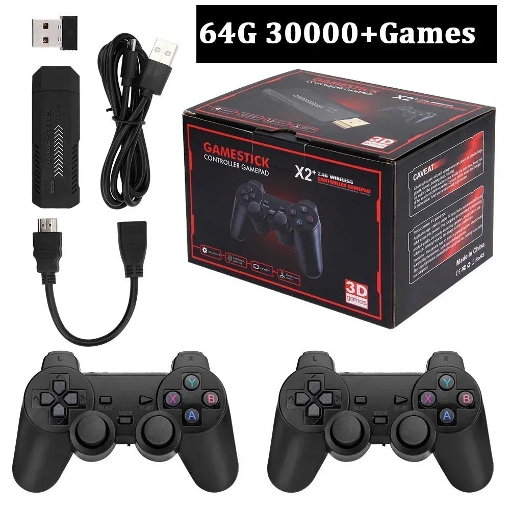 X2 Plus GD10 Pro 4K Game Stick 3D HD Retro Console Wireless Controller TV 50 Emulator For PS1/N64/DC 256G 128G 64G